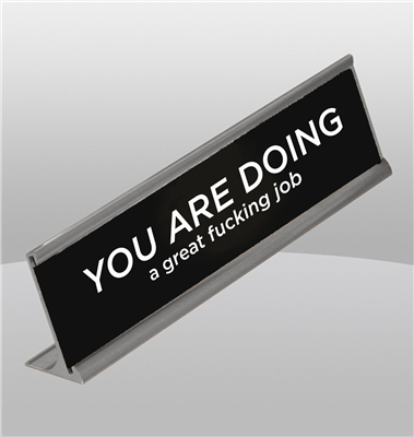 "You Are Doing a Great Fucking Job" Silver Frame